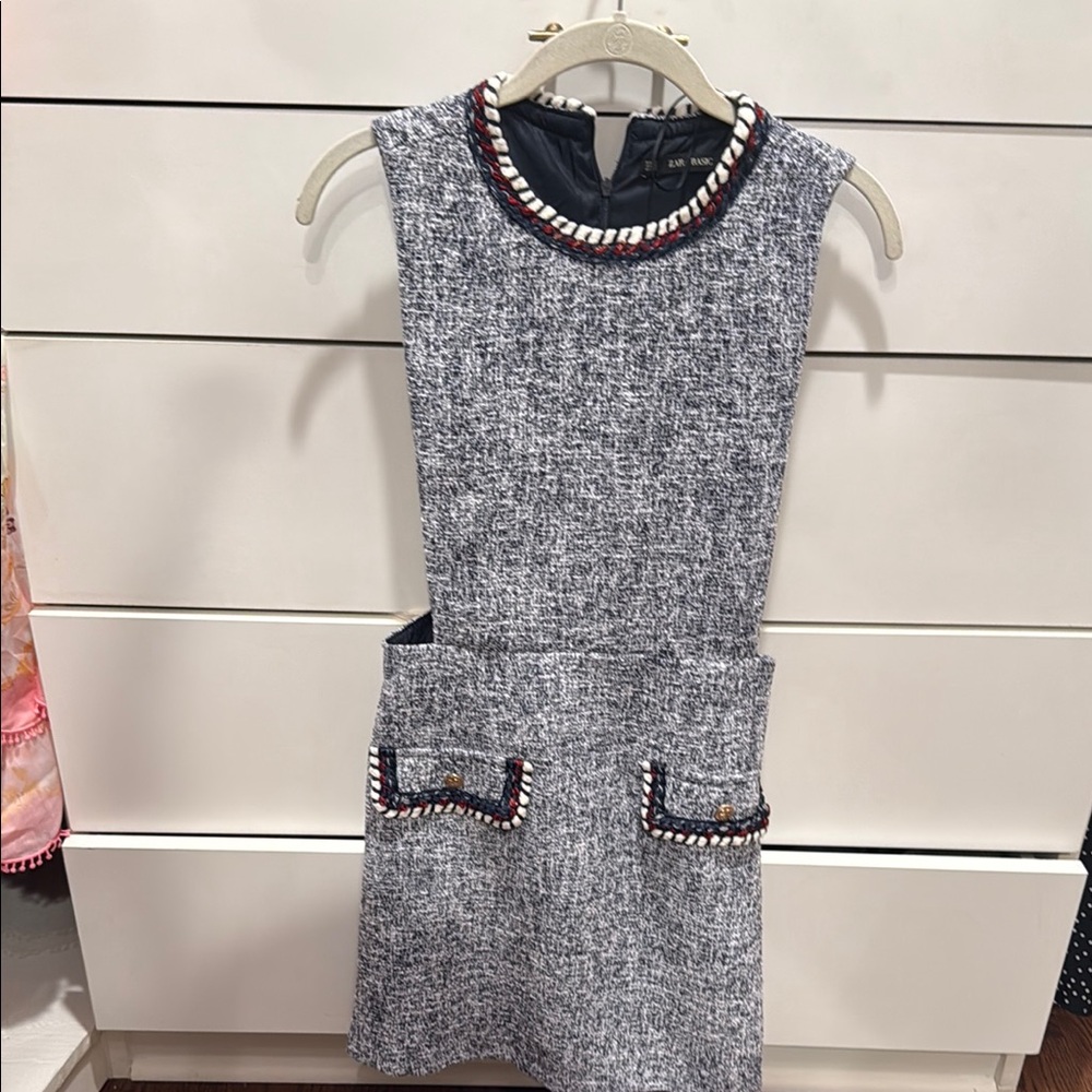Zara Sleeveless Tweed Dress with Pockets